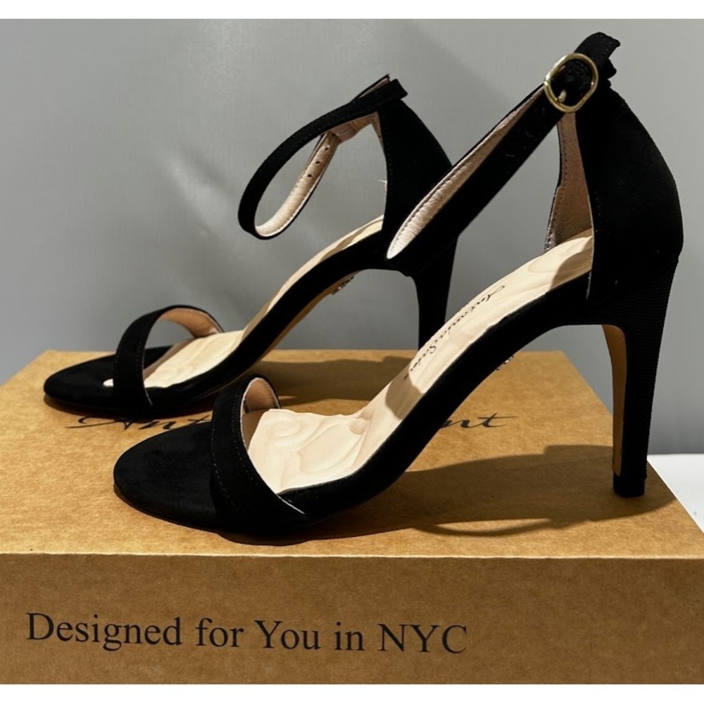 Antonia Saint NY Tina Party Stiletto Black Ultra‎ Suede, Size 10.5 - Picture 10 of 10